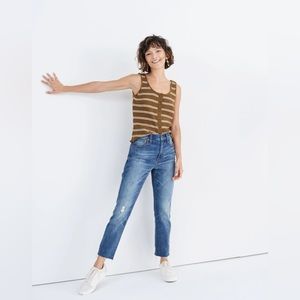 Madewell high rise slim crop boyjean